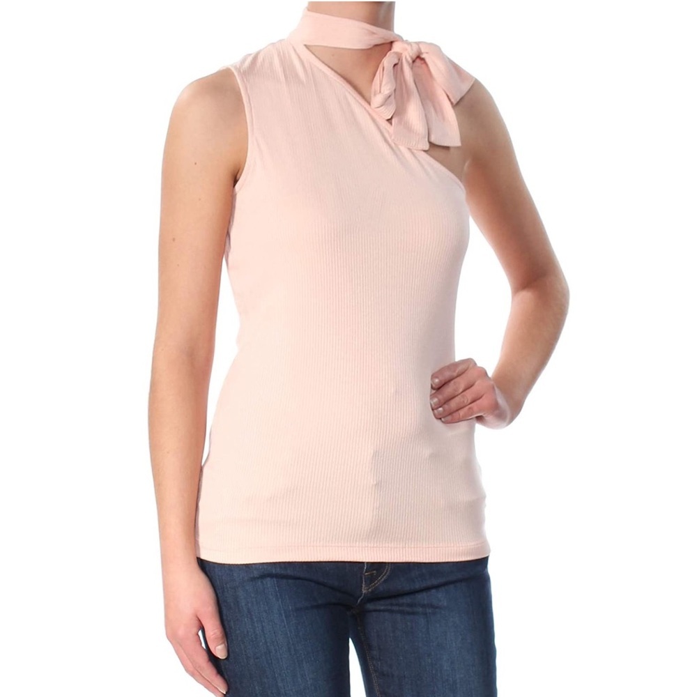 1. State Pink Tie Neck One-Shoulder Top S NWOT